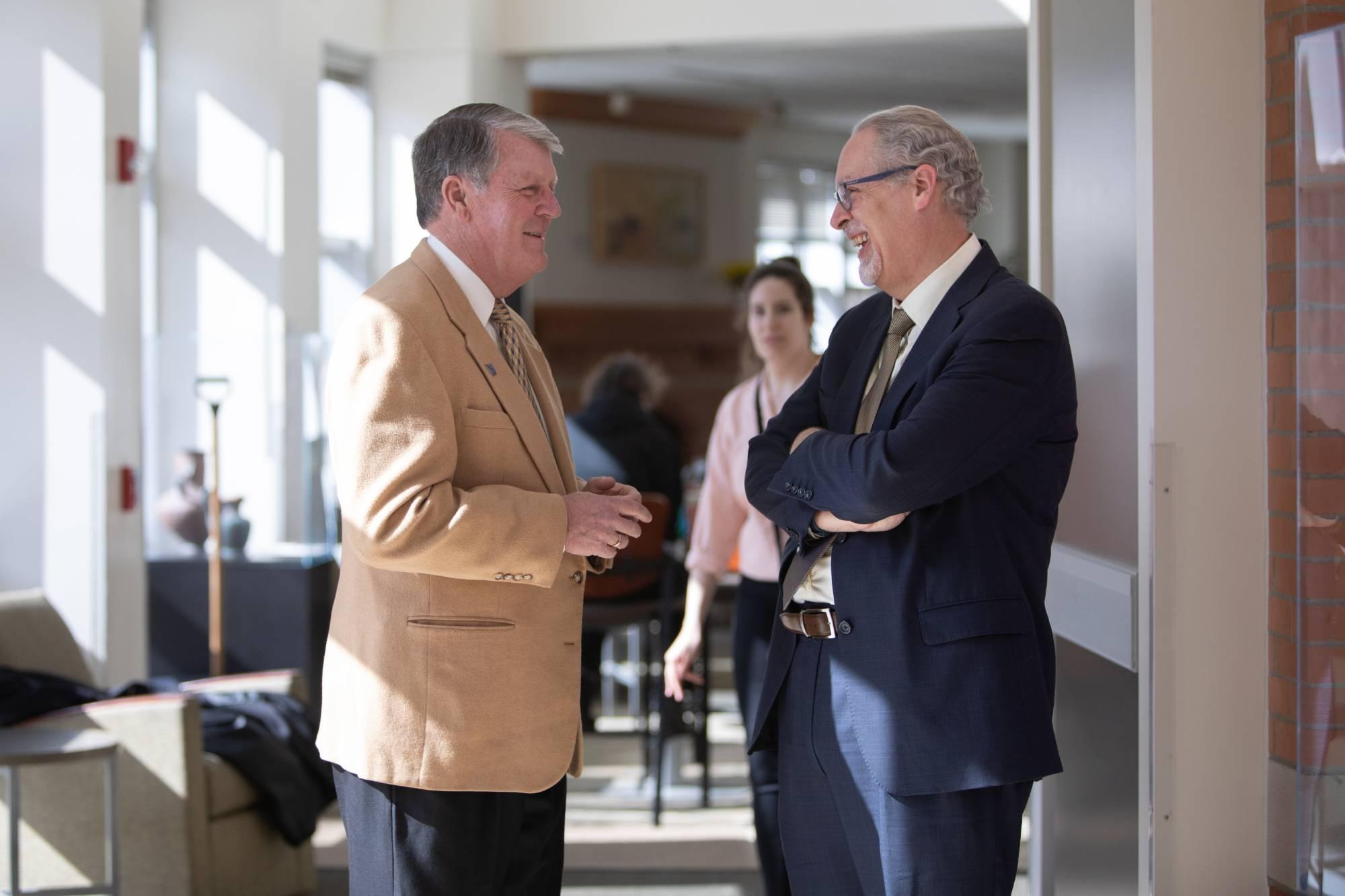 Former President Thomas J. Haas at the multipurpose room naming ceremony